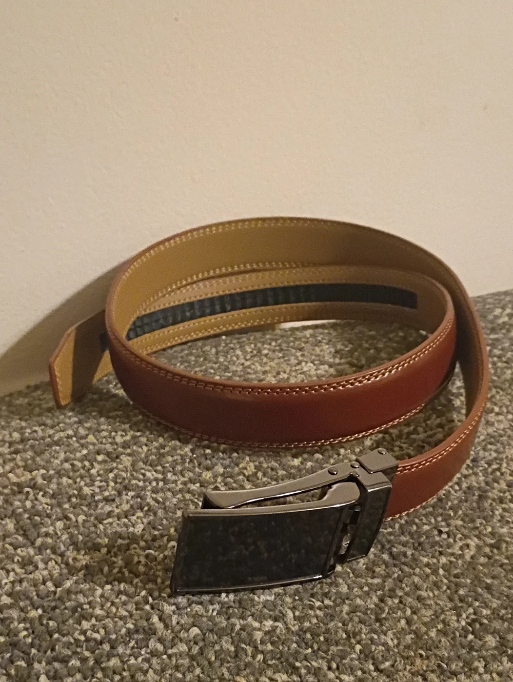 Men's Mio Marino Brown Leather Dress Belt - Classic Casual